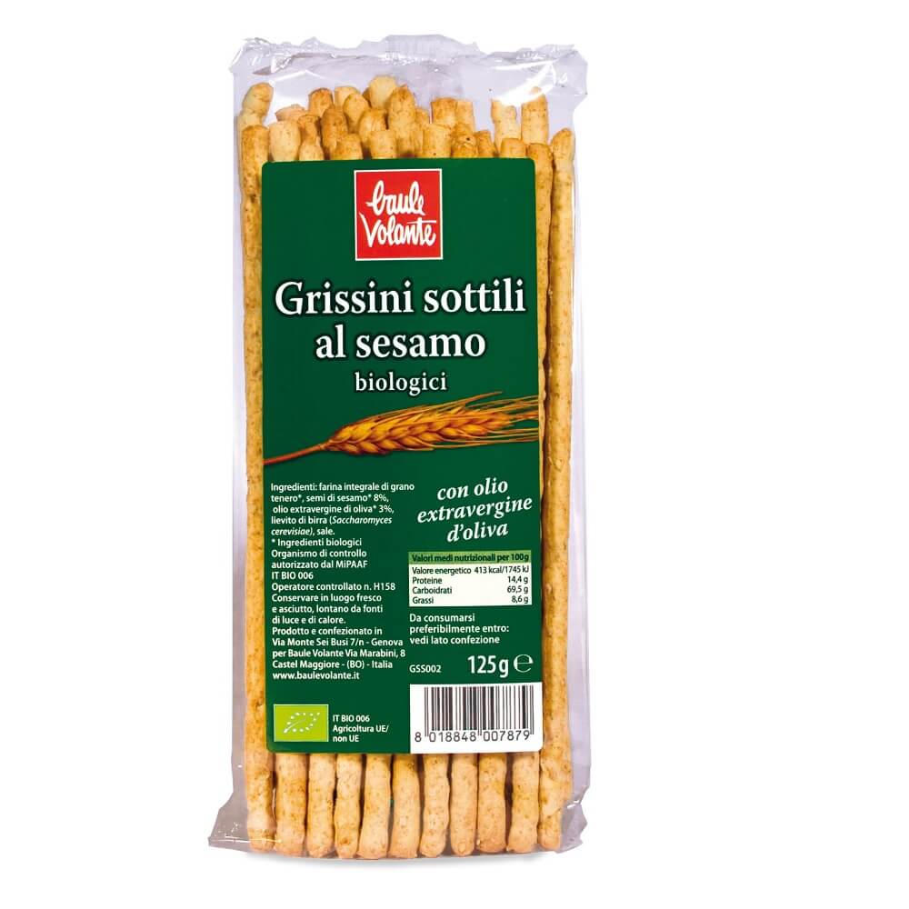 Grissini Sticks mit Sesam BIO 125 g BAULE VOLANTE