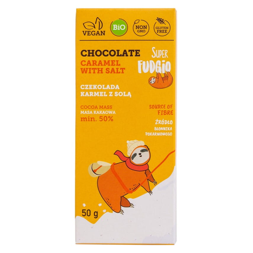 Schokoladenkaramell mit glutenfreiem Salz BIO 50g SUPER FUDGIO