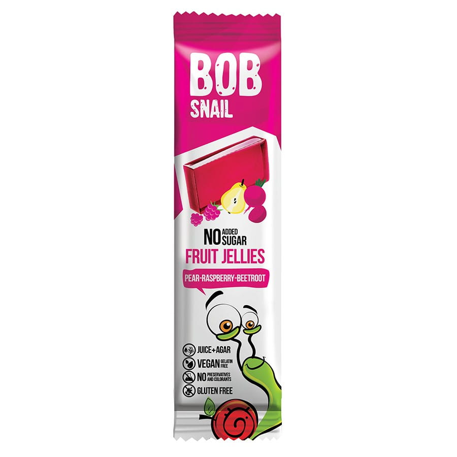 Snack Gelees Birne - Himbeere - Rote Bete ohne Zuckerzusatz 38g BOB SCHNECKE