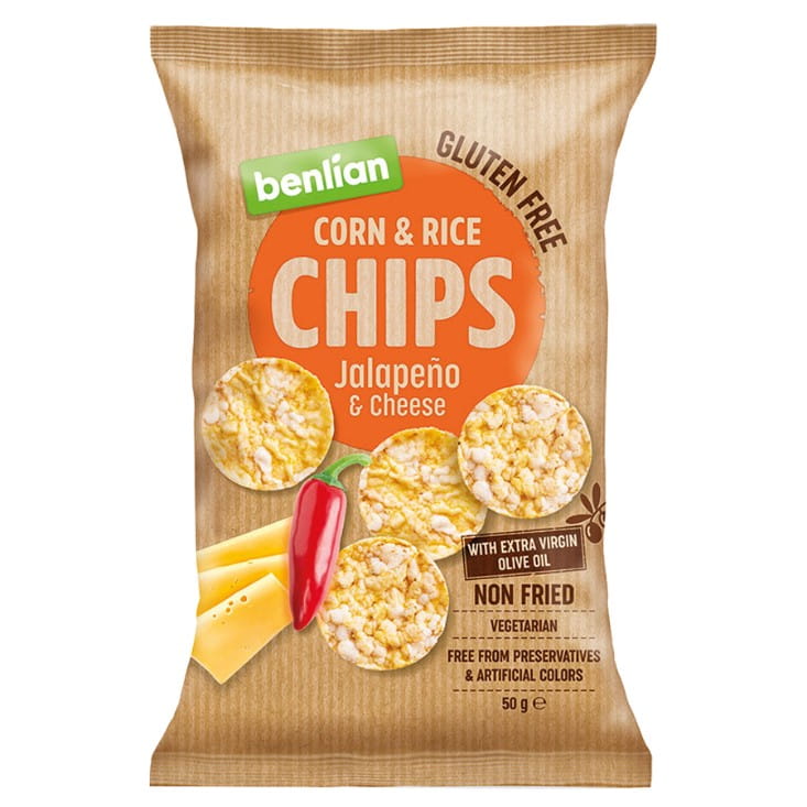 Mais- und Reischips - Jalapenopfeffer und Käse 50 g BENLIAN