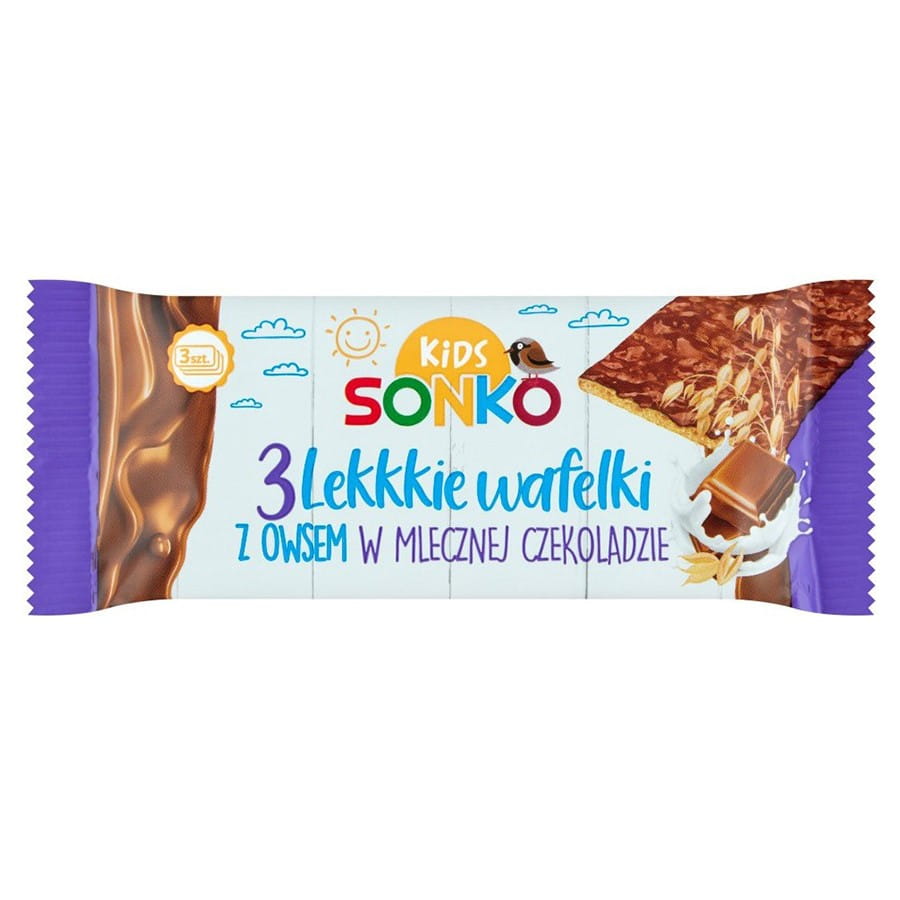 Leichte Haferwaffeln in Milchschokolade 36g SONKO