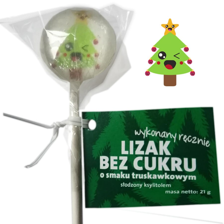 Erdbeer-"Weihnachtsbaum"-Lutscher, handgemacht ohne Zuckerzusatz, 21g STEWIARNIA