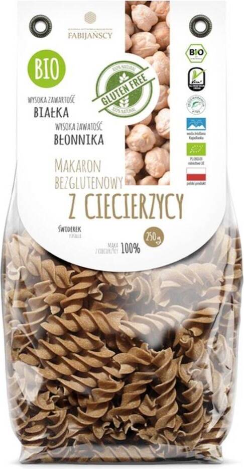 Kichererbsennudeln "świderek" glutenfrei BIO 250g FABIJAŃSCY