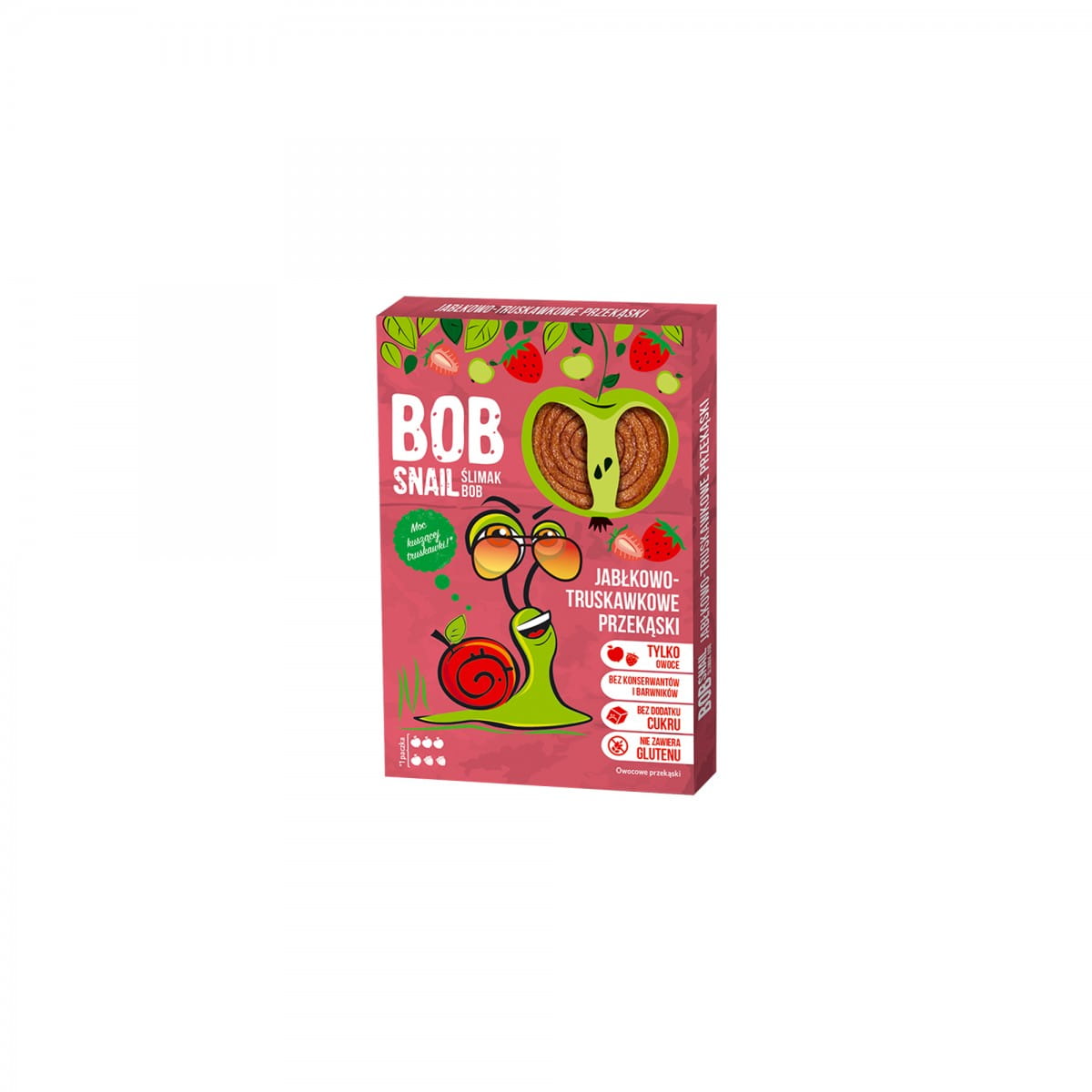 Apfelsnack - Erdbeerfrucht ohne Zuckerzusatz 60 g BOB SNAIL