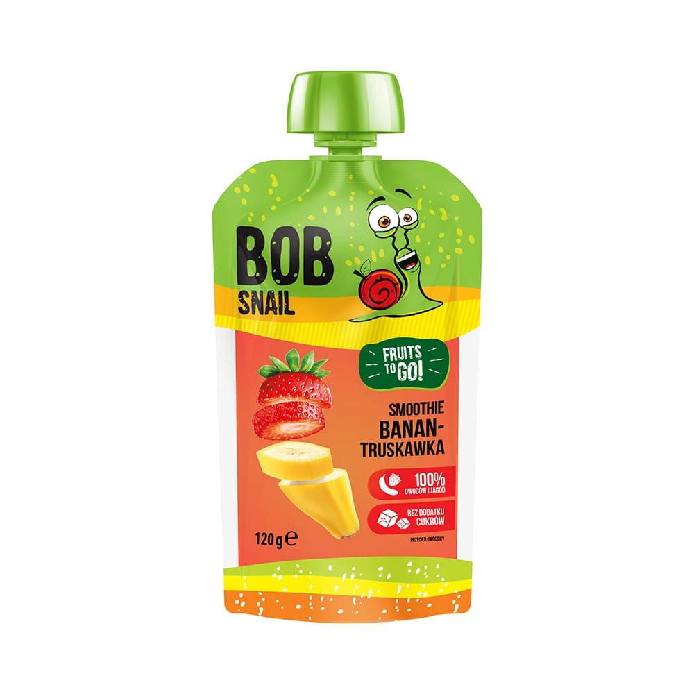 Bananen-Erdbeer-Smoothie-Snack ohne Zuckerzusatz 120 ml BOB SNAIL