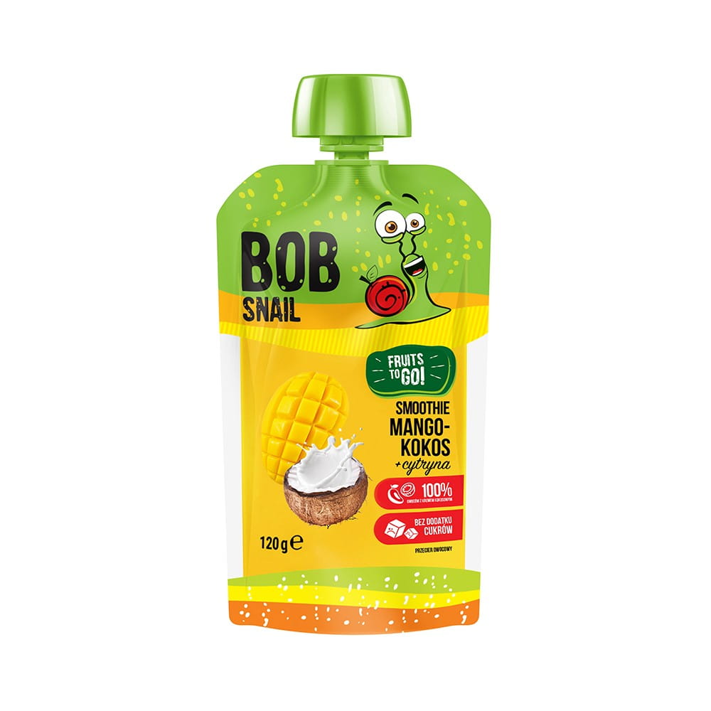 Smoothie Mango Snack - Kokos - Zitrone ohne Zuckerzusatz 120 ml BOB SNAIL