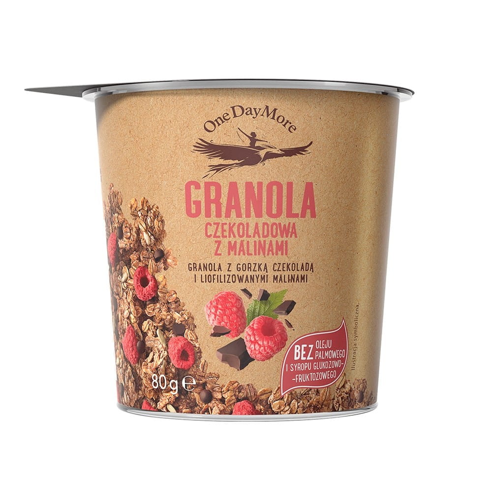 Schokoladen-Granola mit Himbeeren und Zartbitterschokolade 80 g