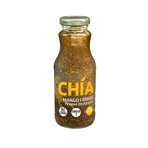 Ein flüssiger Snack mit Chia-Mangosamen und Kokosnuss 250 ml NATURO