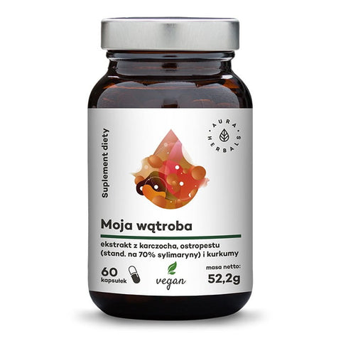 Meine Leber - Artischocke Mariendistel Kurkuma 60 pflanzliche Kapseln AURA HERBALS