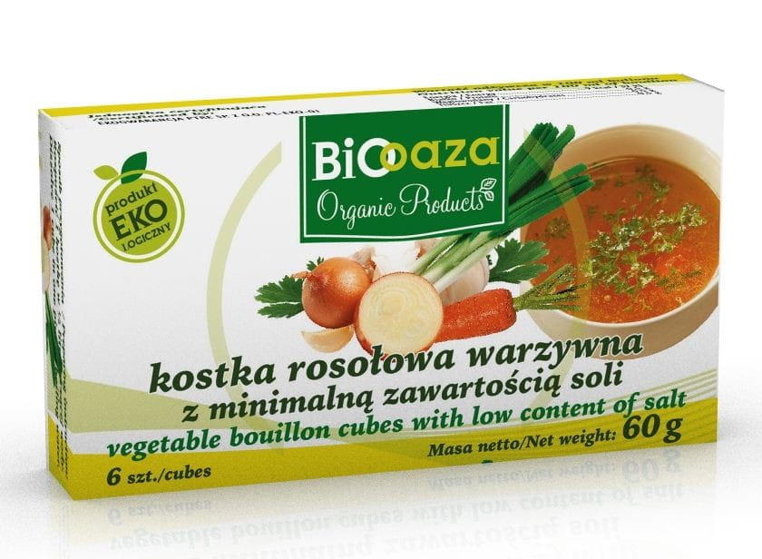 Gemüsebrühwürfel mit Mindestsalzgehalt BIO 60g - BIO OASIS