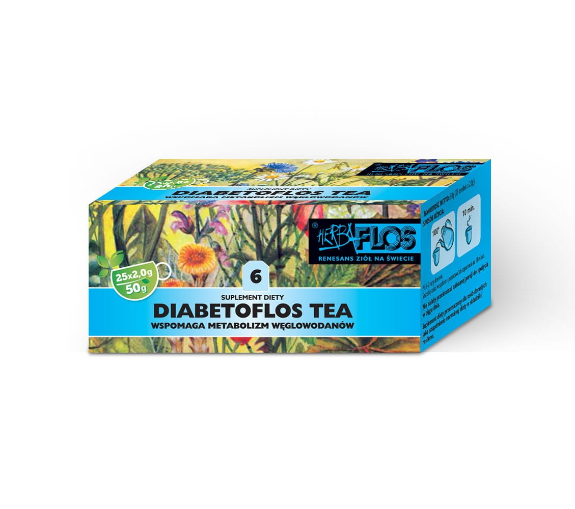 6 Diabetoflos Tee Fix 25 x 2g - Kohlenhydratstoffwechsel herba - FLOS