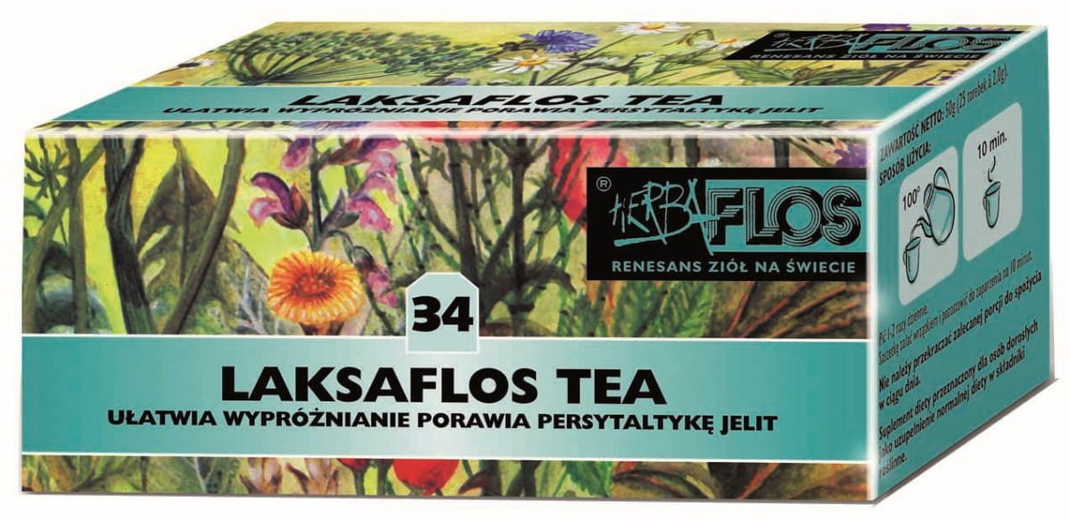 Stoffwechselunterstützender Tee 20 x 2g - 34 laxsaflos tea fix - HERBA - FLOS