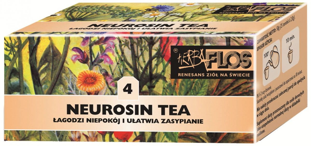 Lindert Angst und erleichtert das Einschlafen Tee - 4 Neurosin Tee fix 20 x 2g - HERBA - FLOS