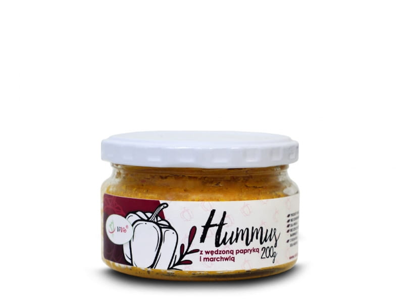 Humus with smoked paprika and carrots 200g - VIVIO