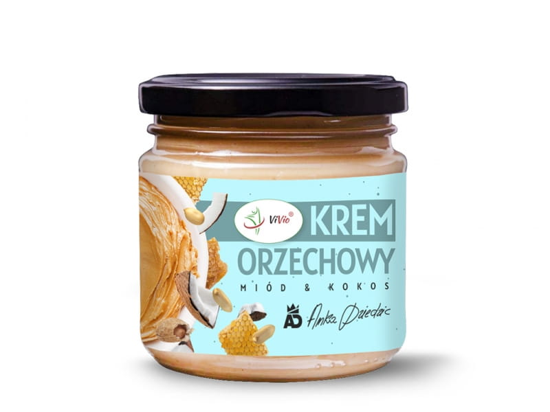 Peanut cream with honey and coconut 200g - VIVIO