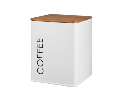 White metal coffee container GALICJA