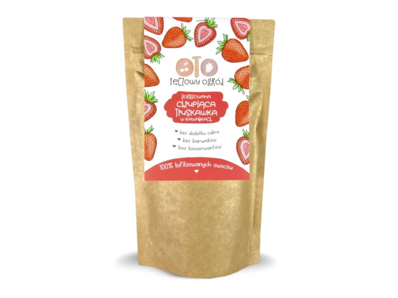 Voici une fraise lyophilisée 20g OTOLANDIA morceaux