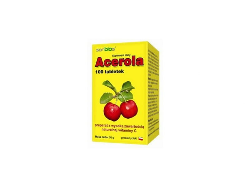 Acérola vitamine C naturelle 100 comprimés SANBIOS