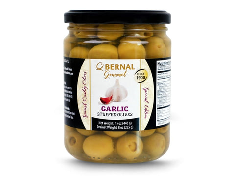 Gourmet Olives with Garlic 225g - BERNAL