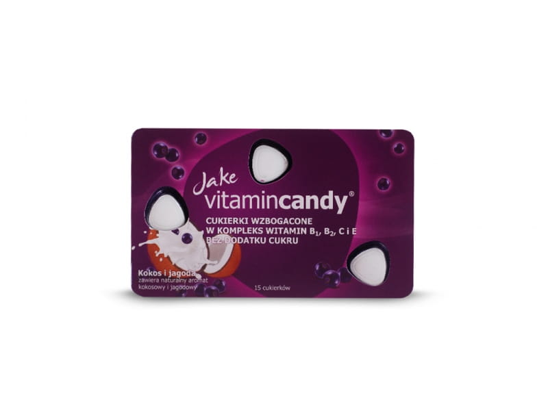 Sugar-free candies coconut - blueberry 18g JAKE VITAMINCANDY