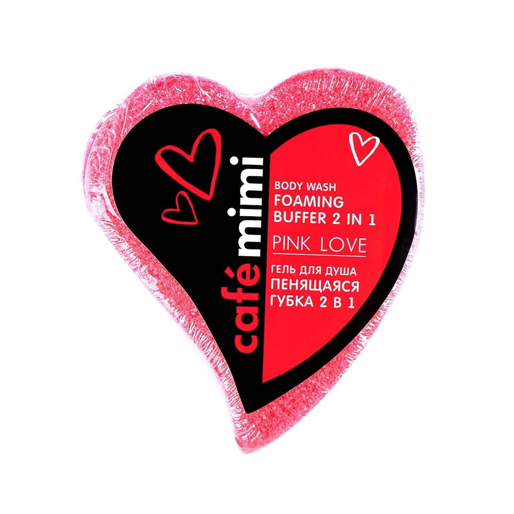 Shower sponge soaked with 2in1 Pink Love Gel 60 g CAFEMIMI