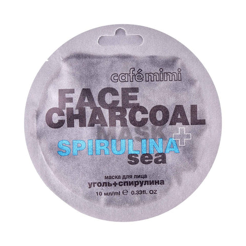 Face mask with bamboo charcoal and spirulina 10 ml CAFEMIMI