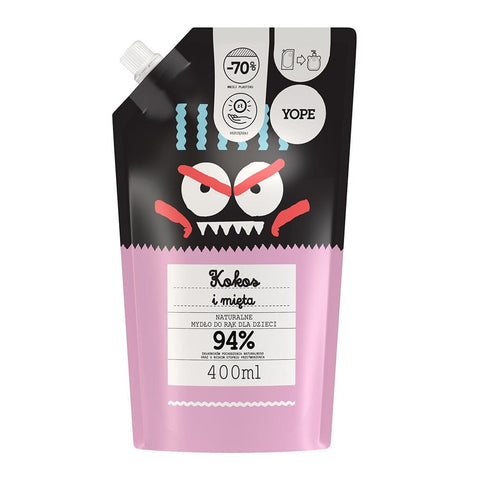 Savon à mains pour enfants bouillon coco menthe 400 ml - YOPE