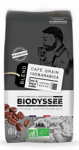 Café en grains 100% Arabica fort 1kg ECO BIODYSSEE