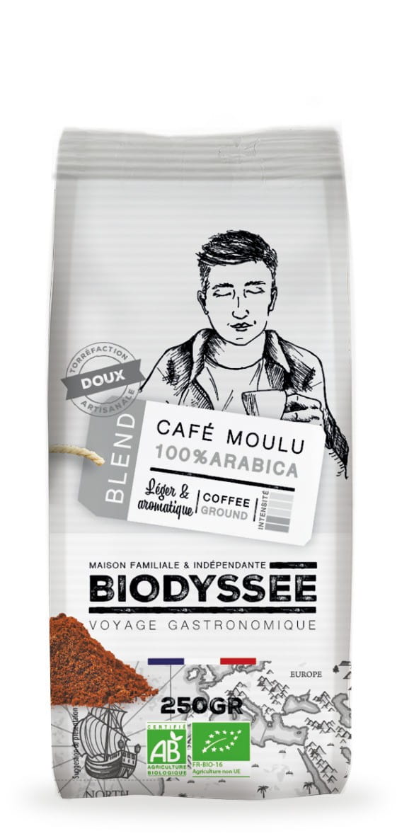 Café 100% Arabica, doux, moulu 250g ECO BIODYSSEE