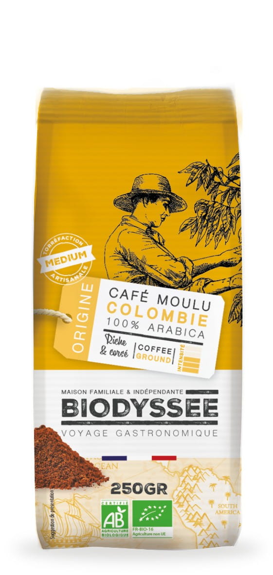 Café moulu 100% Arabica Colombie 250g ECO BIODYSSEE