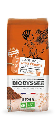 Coffee 100% Arabica Ethiopia mocha ground 250g ECO BIODYSSEE