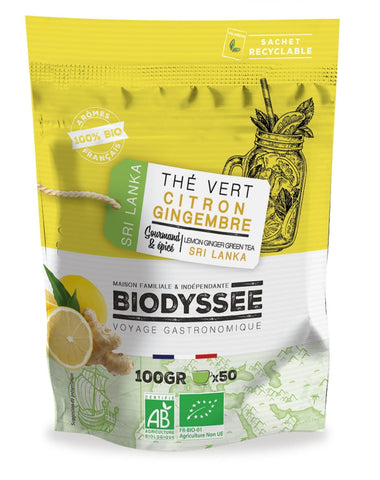 Thé vert au gingembre et citron 100g ECO BIODYSSEE