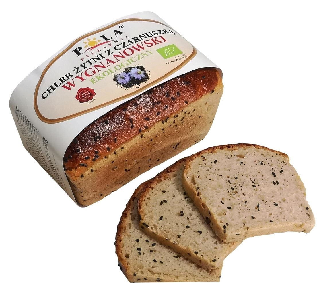 Wygnanowski Rye Bread with Black Cumin ORGANIC 350 g - POLA