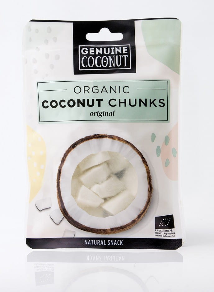 Fresh coconut pieces, gluten-free ORGANIC 56 g - REAL COCONUT