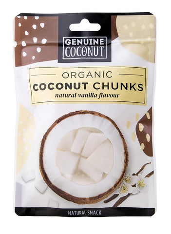 Fresh coconut pieces with vanilla flavor Gluten-free ORGANIC 56 g - REAL COCONUT