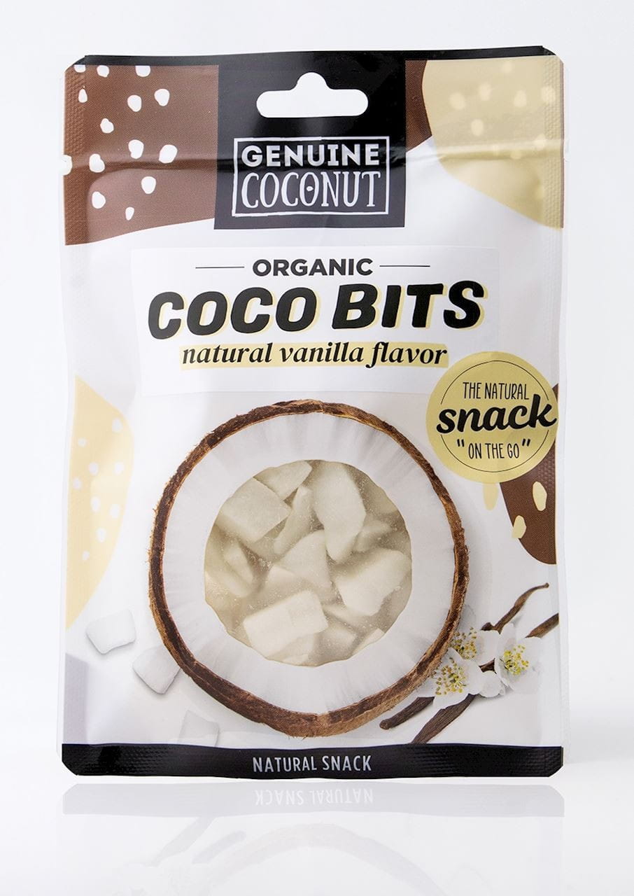 Fresh coconut shells with vanilla flavor, gluten-free ORGANIC 56 g - REAL COCONUT