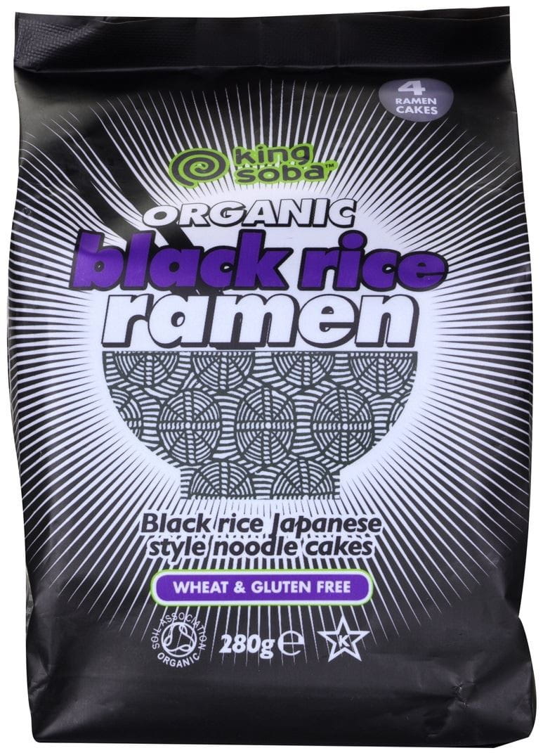 Japanese-style black rice ramen noodles gluten-free BIO 280 g - KING SOBA