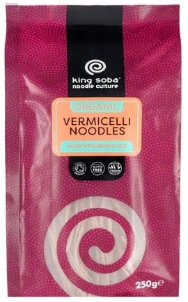 Noodles (rice, wholemeal) vermicelli gluten-free BIO 250 g - KING SOBA