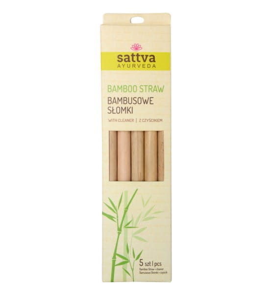 Bamboo straws with cleaner 5 pcs. SATTVA