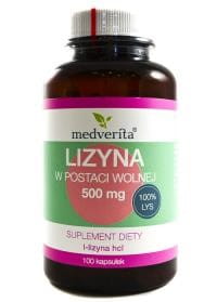 Free Form Lysine 500 MG 100 Capsules MEDVERITA