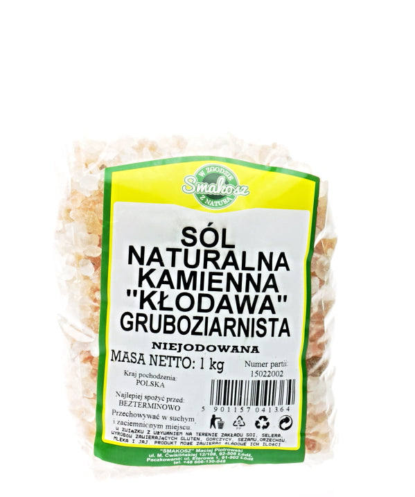 Natursteinsalz aus Kłodawa, rosa, grobkörnig, nicht jodiert 1kg LECKER