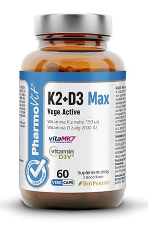 Vitamine K2 D3 actif végétal 60 gélules PHARMOVIT