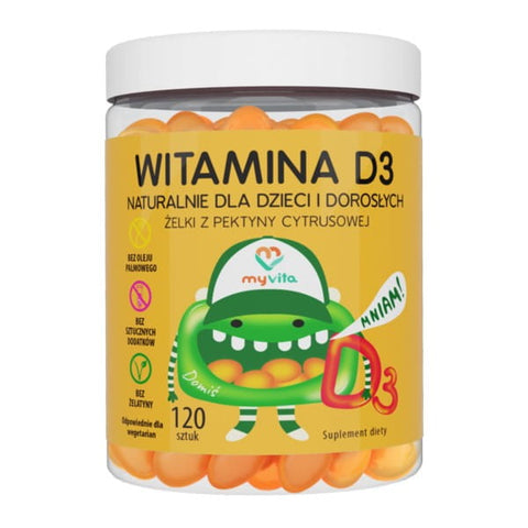 Oursons gommeux naturels avec vitamine D3 120 pièces MYVITA