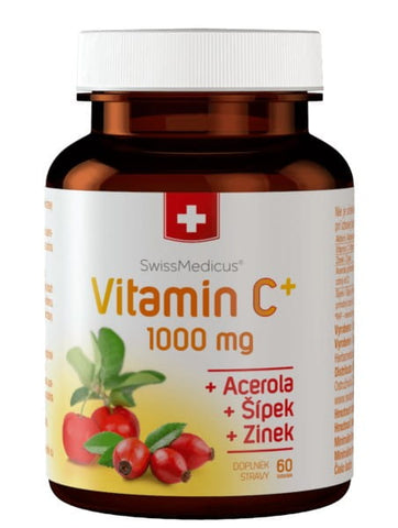 Vitamine C 1000 MG Acérola Zinc Rose SWISSMEDICUS