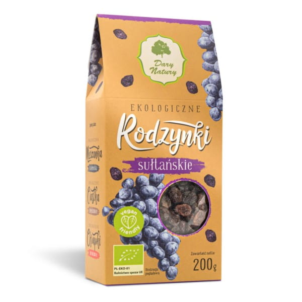 Organic Sultan Raisins 200 g GIFTS OF NATURE