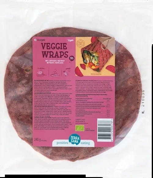 ORGANIC Beetroot Wraps (6 x 40 g) 240 g - TERRASANA