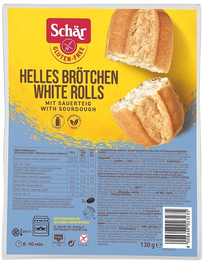 Weiße Brötchen - weiß bezgl. 130 g SCHÄR