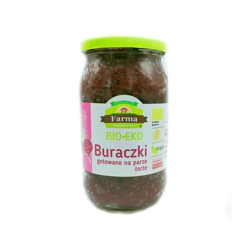 Steamed grated beets, steamed gluten-free BIO 720 g - FARMA ŚWIĘTOKRZYSKA