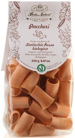 Pasta (aus roten Linsen und Reis) Paccheri glutenfrei BIO 250 g - PASTA NATURA