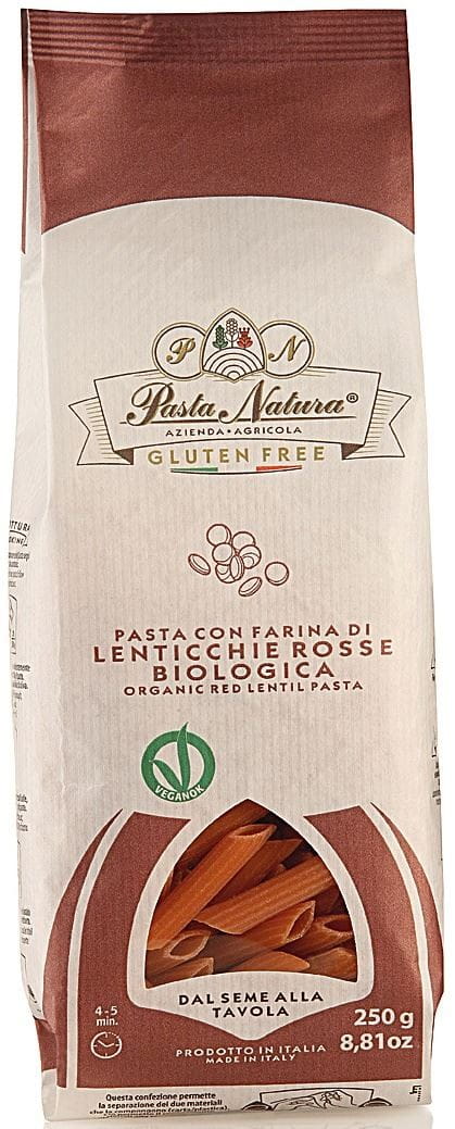 Nudeln (rote Linsen) Penne glutenfrei BIO 250 g - NATURA PASTA